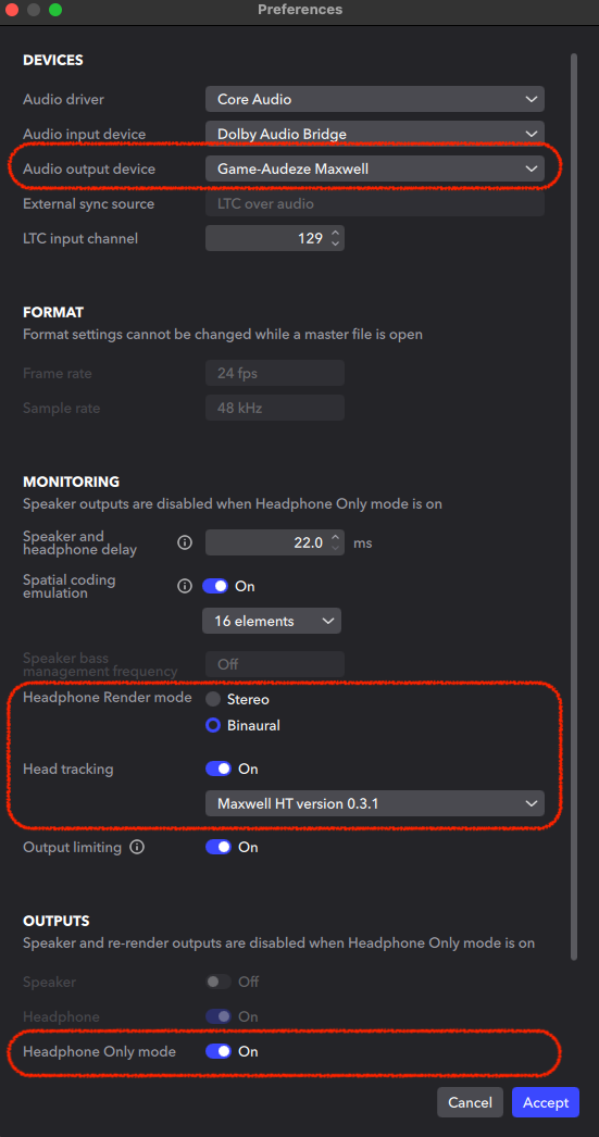 Maxwell Head Tracking for Dolby Atmos Renderer - Audeze LLC